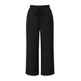 thumbnail image 5 of GUACER Womens Wide Leg Linen Blend Pants High Waist Drawstring Casual Lounge Trousers with Pockets, 5 of 6