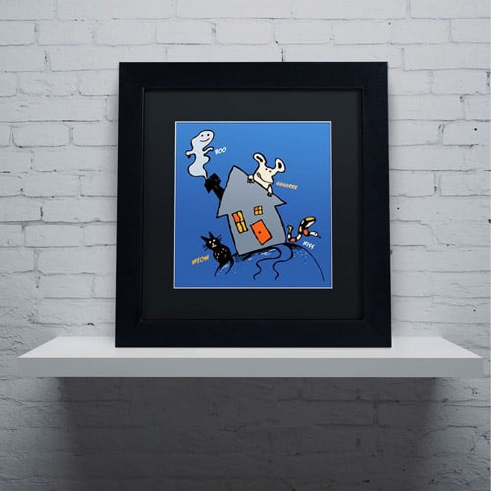 Trademark Fine Art "Halloween House" Canvas Art by Carla Martell, Black Matte, Black Frame