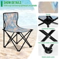 thumbnail image 4 of 600D Oxford Camping Chair Portable Foldable Chair Supports 220 lbs for Picnic, Fishing, Backpacking Peach and Blue Rhombus, 4 of 8