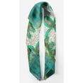 thumbnail image 3 of Phagun Green Floral & Paisley Print Pure Silk Square&nbsp;Scarf&nbsp;Neck Wrap Summer Hair Bandanas For Women, 3 of 6
