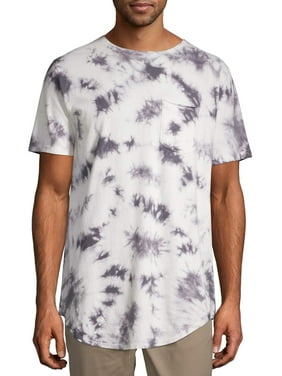 No Boundaries Men's Short Sleeve Tie Dye Elongated Tee