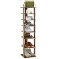 thumbnail image 2 of Canddidliike Wooden Shoes Storage Stand 7 Tiers Shoe Rack Organizer Multi-shoe Rack Shoebox-Rustic Brown, Multi-Functional Shoe Rack & Storage Organizer for Entryway Closet, 2 of 7