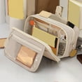 thumbnail image 3 of Under $5 Pencil Case, Nine Layer Pencil Case Transparent Pencil Case Marker Pen Bag Multi Function Storage Bag Cosmetic Bag Student Gift, Back to College(Beige), 3 of 8