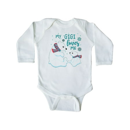 

Inktastic My Gigi Loves Me- cute polar bears Gift Baby Boy or Baby Girl Long Sleeve Bodysuit
