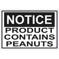 thumbnail image 1 of 5in x 3.5in Notice Product Contains Peanuts Magnet Magnetic Vinyl Sign, 1 of 1