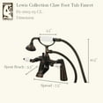 thumbnail image 3 of Water Creation Brass Tub Faucets w/ Porcelain Lever Handles in Oil-Rubbed Bronze, 3 of 4