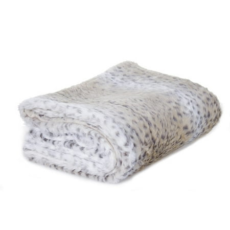 14 Karat Home Inc Snow Leopard Faux Fur Throw Blanket Walmartcom