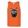 thumbnail image 2 of DJ Kitty Cat with Headphones | Mens Cat Lover Graphic Tank Top, Orange, Large, 2 of 3