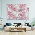 thumbnail image 5 of Pink Flower Tapestry Wall Hanging Tapestries Happy Colorful Hippie Psychedelic Art Polyester Carpet Wall Decorative for Living Room Bedroom 90x60inch, 5 of 7