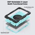 thumbnail image 2 of For Samsung Galaxy Tab A11+/A11 Plus Case 11 inch, 360 Rotating Shockproof Cover with Stand, Screen Protector, Shoulder Strap (2025, SM-X230/X235/X236), Sky Blue PC, 2 of 7