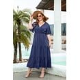 thumbnail image 2 of Plus Size Polka Dot Short Sleeve Tiered Maxi Dress XL-4XL, 2 of 7