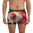 thumbnail image 1 of Balery Abstract Red Koi Fish Art Calzoncillos bóxer para hombre, ropa interior de algodón suave y transpirable con cinturilla de nailon-Small, 1 of 5