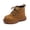 Yellow, variant on 12M-7Y Toddler Combat Work Boots for Boys Girls Fashion Leather Lace Up Ankle Booties for Fall Winter