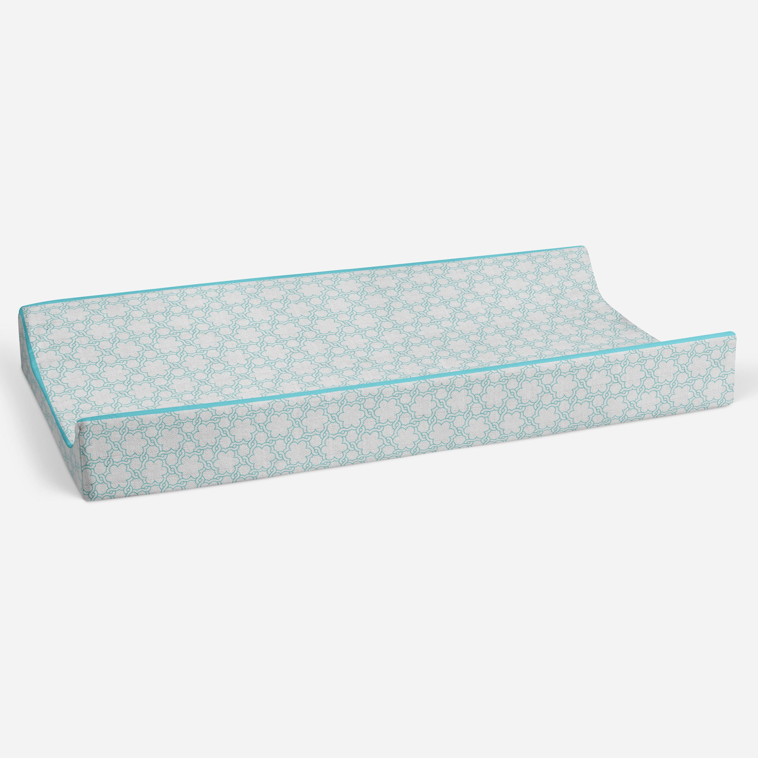 Floral Aqua Quilted Muslin Changing Pad Cover