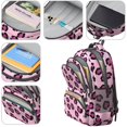 thumbnail image 4 of Purple and Pink Leopard Print Backpack for School, Cute School Bag with Adjustable Shoulder Straps and Padded Back, 16.9"x12.6"x5.9", 4 of 5