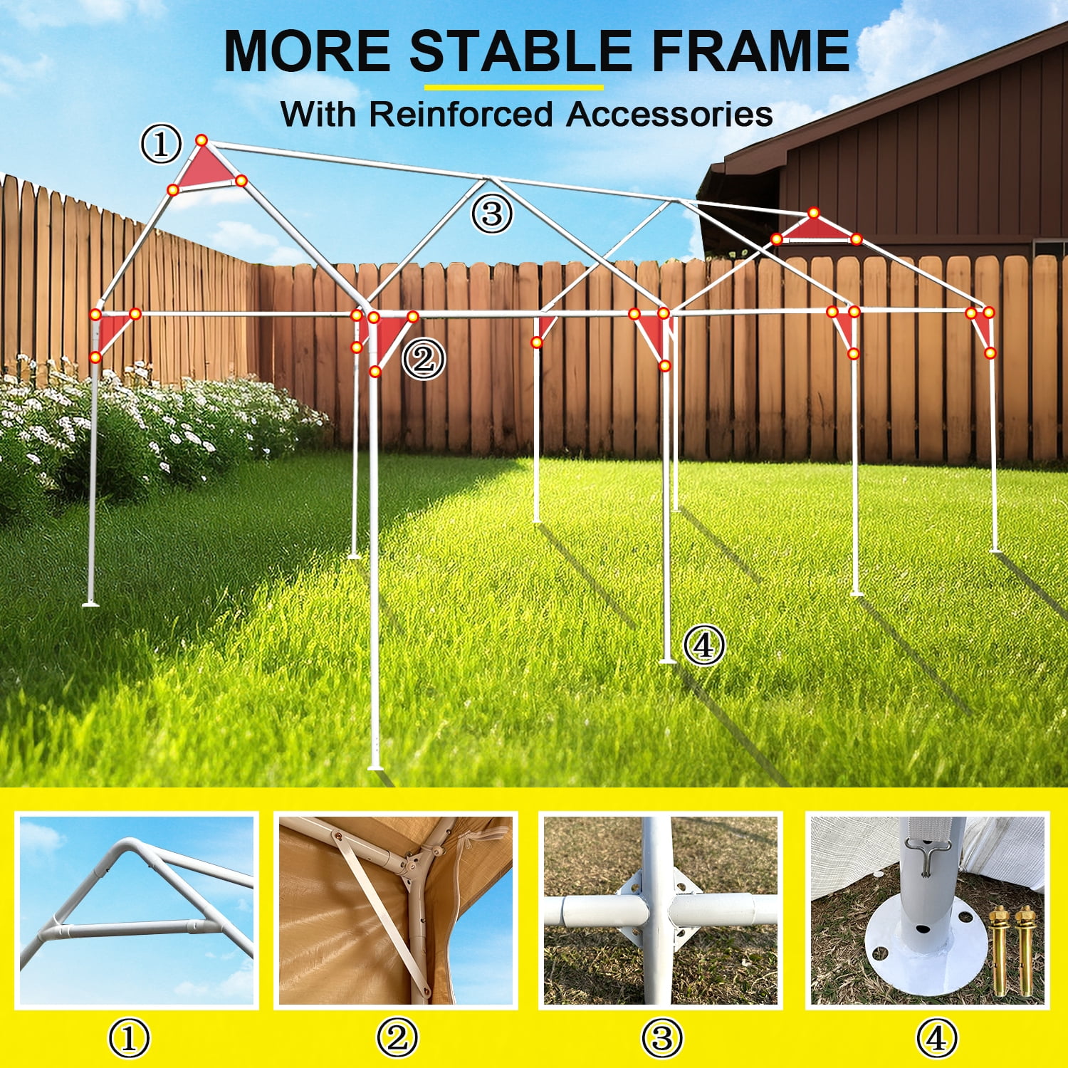 Rainproof Portable Paint Booth 20X12X10FT Spray Booth with 6pcs Mesh Windows & Floor for Painting Cars, Auto Parts, Furnitures and Other Items (Beige)