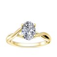 thumbnail image 1 of 1.00 T.C.W Oval Shape Natural Diamond Latest Design Solitaire Wedding Ring for Ladies Solid 14K Yellow Gold Size 8, 1 of 8