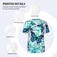 thumbnail image 5 of Rocae Blue Floral with Butterflies for Breathable Men's Baseball T-Shirt Fashionable Casual Baseball Jersey, Moisture-wicking Sportswear Medium, 5 of 9