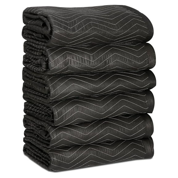 6 Moving Packing Blankets 80 x 72 Inches (65 lb/Dozen) Heavy Duty Moving Pads for Protecting Furniture Professional Quilted Shipping Furniture Pads
