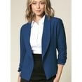 thumbnail image 2 of Made by Johnny Women's 3/4 Sleeve Blazer Open Front Cardigan Jacket Work Office Blazer M DENIM, 2 of 6