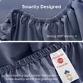thumbnail image 6 of California Design Den California King Sheets Deep Pockets Fitted Sheet Only, Soft 400 Thread Count 100% Cotton Sateen, Deep Pocket, All-Around Elastic, Side Indicators - Indigo Dusty Blue, 6 of 10