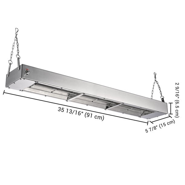 Winco 500W Food Heat Lamp Strip Heater With Adjustable Stand | 24" Commercial Warmer For Restaurants, Buffets