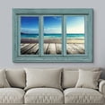 thumbnail image 3 of wall26 Canvas Print Wall Art Window View Boardwalk and Ocean Beach Shoreline Nature Wilderness Photography Modern Art Rustic Scenic Colorful Ultra for Living Room, Bedroom, Office - 12"x18", 3 of 5