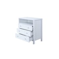 thumbnail image 3 of Hodedah Commode en Bois Manufacturé à 3 Tiroirs avec Étagère Ouverte en Blanc, 3 of 7