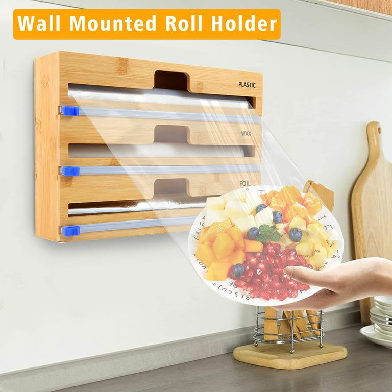 New Plastic Wrap Cutting Box Wall-mounted Magnetic Suction Cup Adjustable Plastic  Wrap Cutter Household Kitchen Food Storage