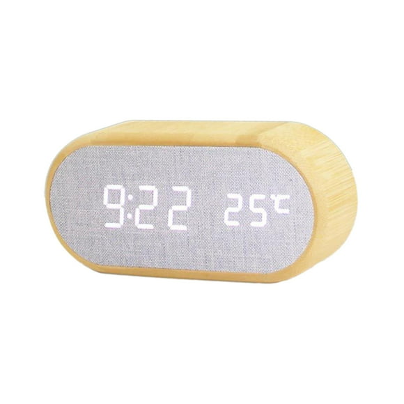Reloj despertador electrónico, función de repetición, pantalla LED, recargable, fecha. Blanco