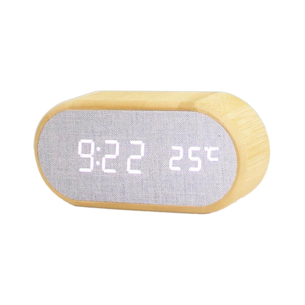 Reloj, función de repetición, reloj de mesa multifuncional para dormitorio, mesita de noche, Blanco