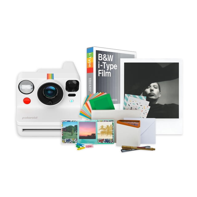 Cámara Instantánea Polaroid Now Plus Generación 3 Blanca Paquete
