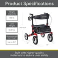 thumbnail image 4 of Tipo Petite All Terrain Modena Yellow - Rolling Walker with Pneumatic Tires for users up to 5'4", 4 of 6