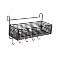thumbnail image 4 of Cesta de almacenamiento colgante junto a la cama, junto al estante, ahorro de espacio, fácil instalación, metal Negro con ganchos, 4 of 7