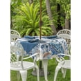 thumbnail image 3 of Outdoor Tablecloth with Umbrella Hole for Patio/Picnic/Party/Camping, Blue Turtle Coastal Waterproof Table Cloth Round Cover Washable, Summer Beach Coral Nautical Starfish Sea Eucalyptus (Dia 54"), 3 of 8