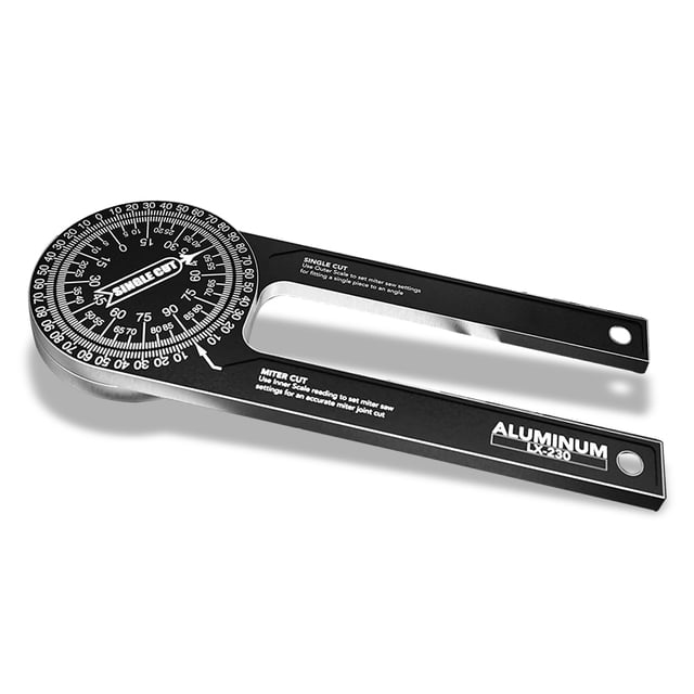 Riwesomey Transportador de sierra ingletadora Universal de Metal con escalas, buscador de ángulo de ajuste, regla de calibre de nivel, pieza de Herramientas manuales y eléctricas Riwesomey TO000873-00B