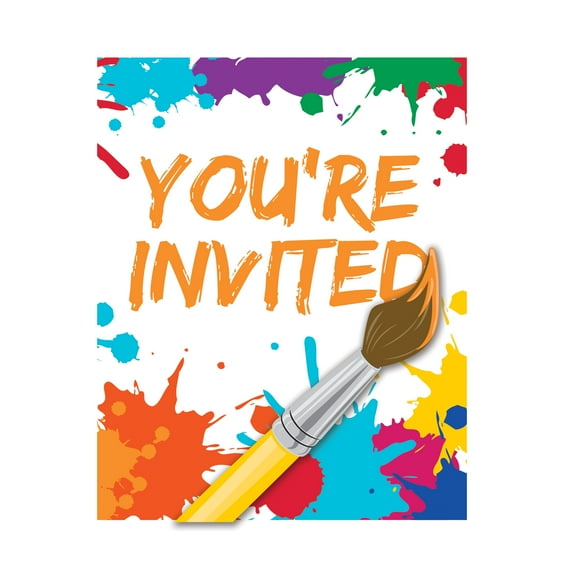 Art Party Invitations, 8 pk