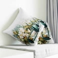 thumbnail image 4 of Throw Pillow Covers 16x16 Inch, Vintage Oil Light Decorative Pillow Cases for Couch Sofa Bed, Spring Flowers Leaves Candles Country Cotton Linen Square Home Decor Pillowcases with Hidden Zipper, 4 of 7