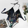 thumbnail image 4 of My Hero Academia Animation Women's Swimwear Strap One Piece Backless Tummy Control V Neck Swimsuit Summer Beach Vacation Bathing Suit, 4 of 7