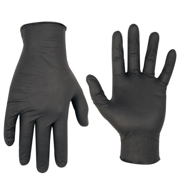 CLC Black Nitrile Disposable Gloves - Box Of 100 - Medium