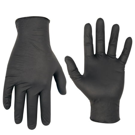 CLC Black Nitrile Disposable Gloves - Box Of 100 - Medium