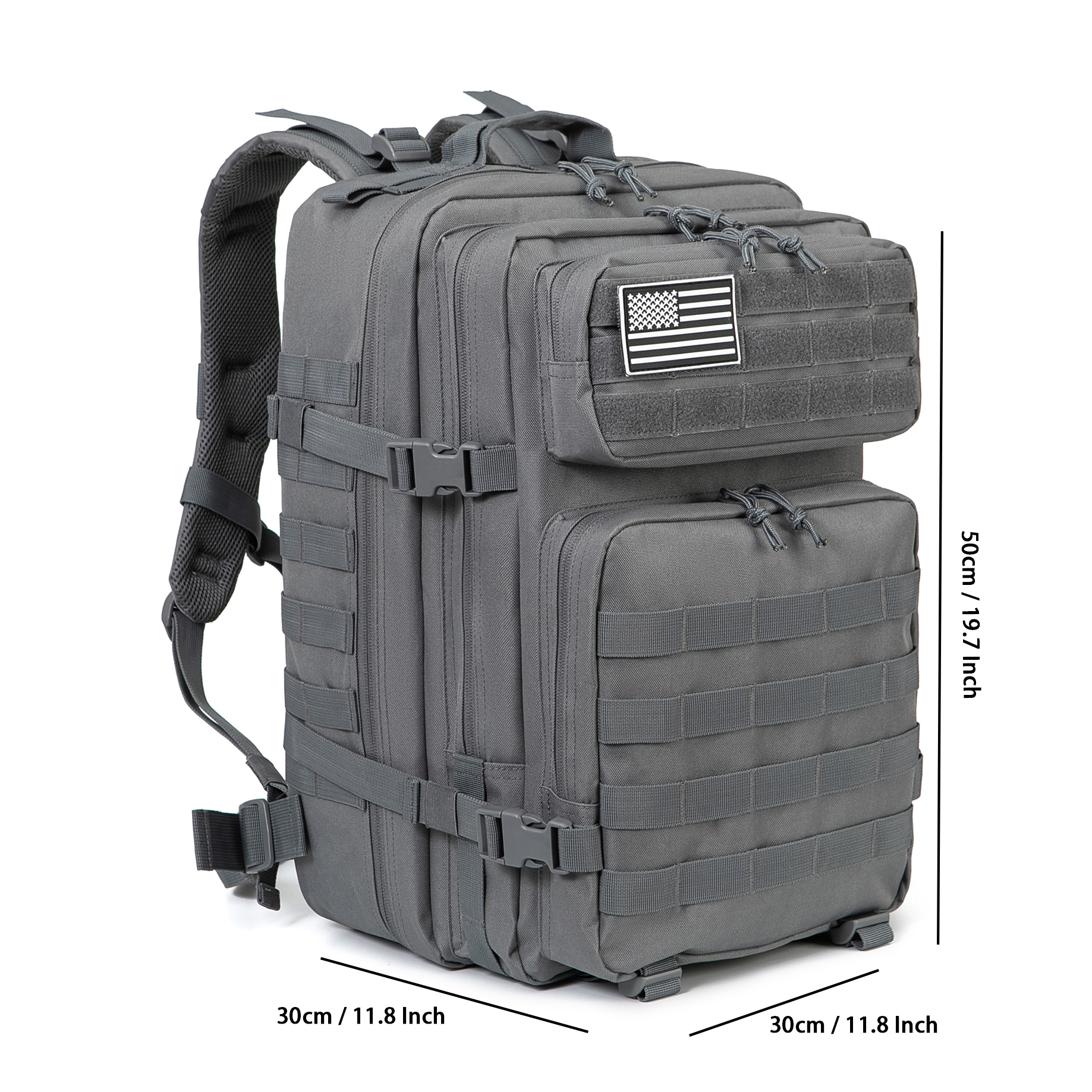 QT&QY 45L Molle Hiking Backpack Outdoor Travel Daypack 17 Inch Laptop Compartment Work Commuter Bag