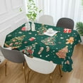 thumbnail image 2 of Yayeee Tablecloths 54" x 54" Rectangle Wrinkle Resistant Party Table Cover, Green Christmas Gingerbread, 2 of 8