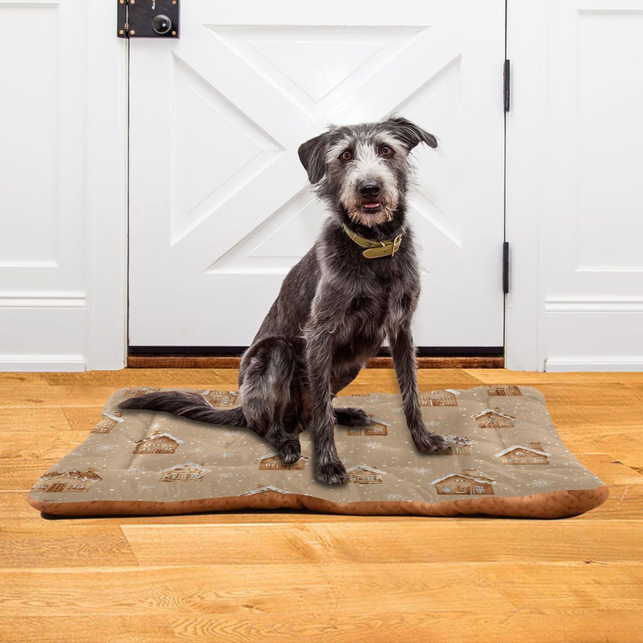 Cozy Mat Pet Bed Indoor Outdoor Warm Soft For Cat Dog Puppy(S/M) Creamy Sandy Beige Background