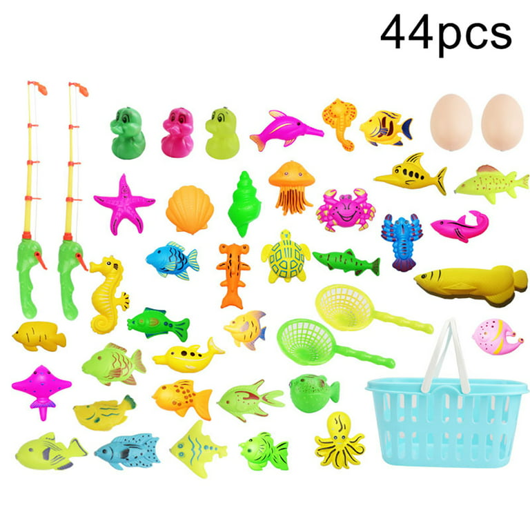 Cuteam Fishing Toy,Magnetic Fishing Game Fish Model Kit Pretend Play  Children Early Learning Toy 