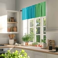 thumbnail image 5 of Color Gradient Striped Valances for Windows Blue Teal Green Ombre Modern Abstract Valance Curtains Rod Pocket Bathroom Small Window Treatments for Kitchen Living Room Bedroom, 42"x12", 5 of 7