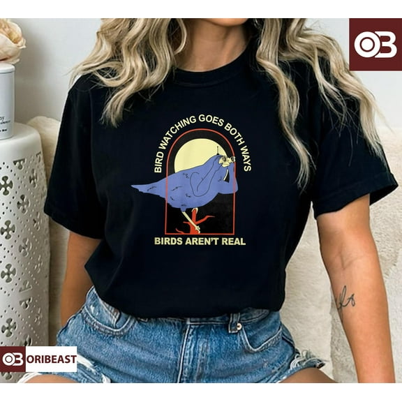 DeliFri Bird Watching Goes Both Ways Birds Aren’t Real T-shirt, Birds Are not Real Tee, Retro Funny Bird watching Spies T-shirt, T-shirt, Hoodie