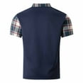 thumbnail image 4 of QATAINLAV Men's Casual Polos Shirts 2025 Summer Quick Dry Golf Tennis Shirt Fashion Plaid Block Short Sleeve Blouse Muscle Fit Workout Tops Navy M Prime Sales Clearance, 4 of 8