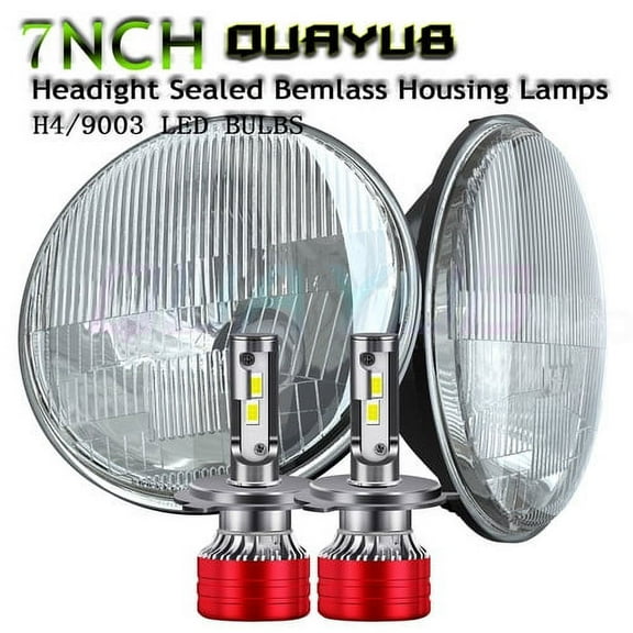 Pair 7" Inch Round LED Headlights Hi/LO Sealed Beam For Chevy Chevelle SS 1971 1972 1973