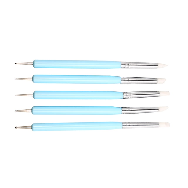 Polymer Clay Dotting Tools Canvas Paper Flower Embossing Tools Pottery Craft Art Silicone Brushes Nail Art Embossing Tools Double-ended Dotting Tools Set